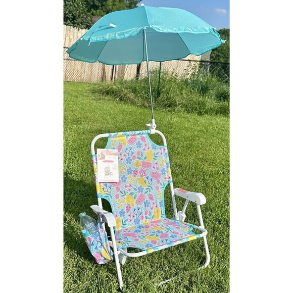 JESSICA SIMPSON Beach Chair 3-6 Years Refreshing Summer Foldable Umbrella Cup - Picture 3 of 7